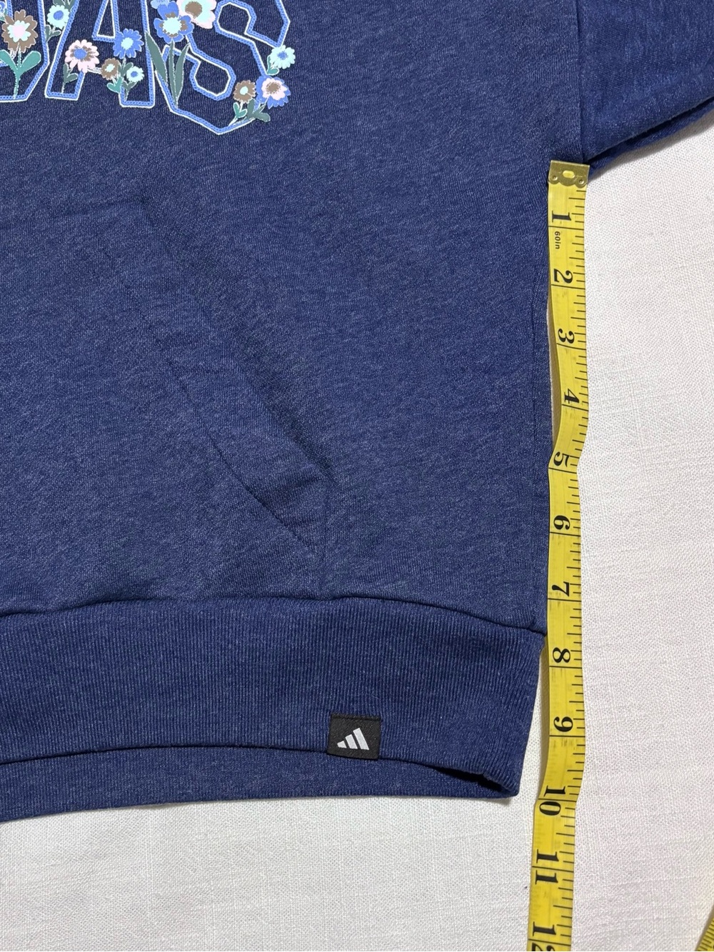 Girls Adidas Long Sleeve Graphic Fleece Hoodie | Navy Blue | Size Medium (10/12) - Picture 8 of 9